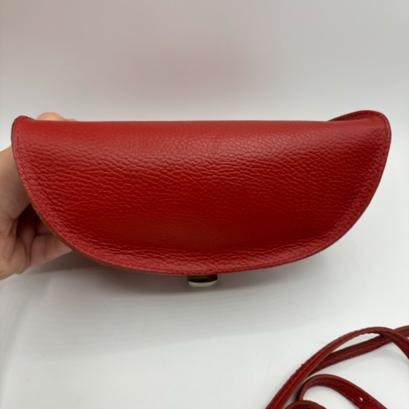 Red Carla Ferreri Rosso Handbag Cross Body Purse Made in Italy - Picture 9 of 13